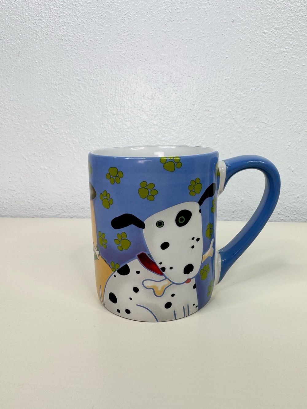 Gibson Home Top Dog Coffee Mug Blue Dog & Paw Print Design Debi Hron